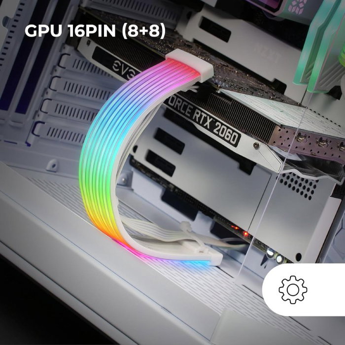 Mars Gaming MCA-16X Funda ARGB para Cables PCIe 16 Pines (8+8) Blanco
